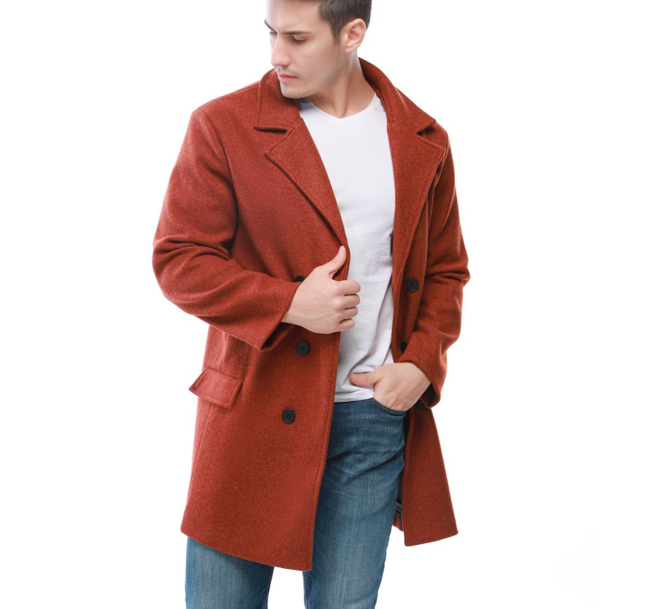 Manteau en laine élégant pour homme avec double boutonnage