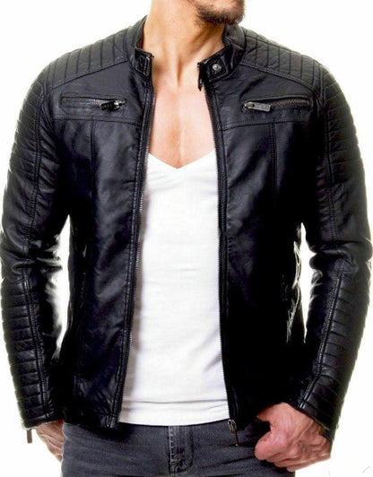 Blouson de moto en cuir pour hommes