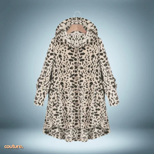 Veste teddy douillette à boutons et capuche