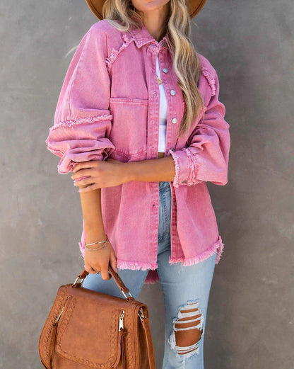 Veste en jean tendance style patchwork