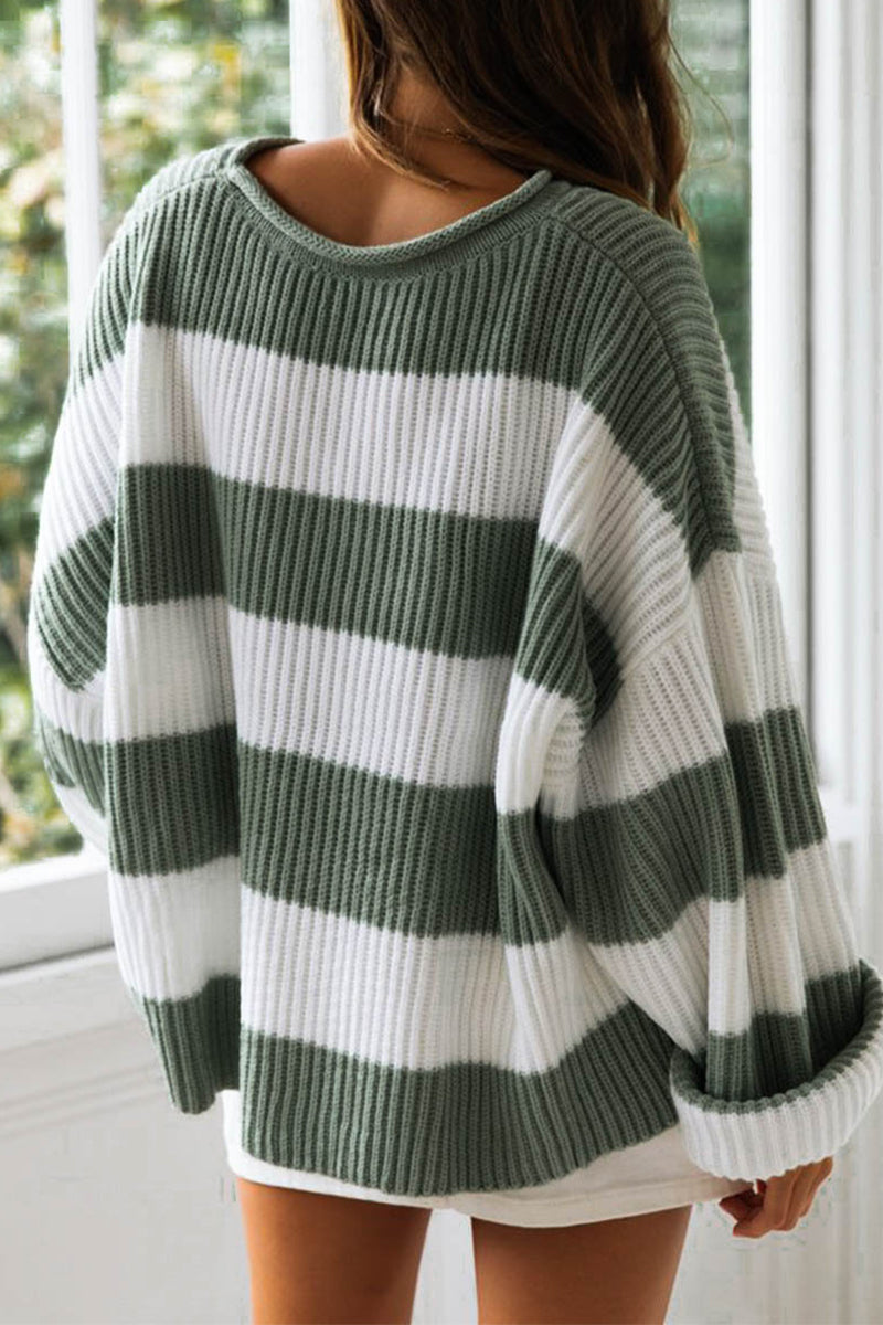 Modischer Streifen Pullover Frauen - IdealeKleiden