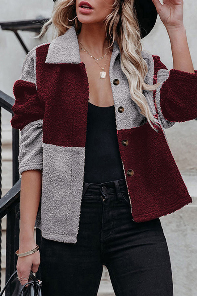 Veste tendance Color Block col contrastant