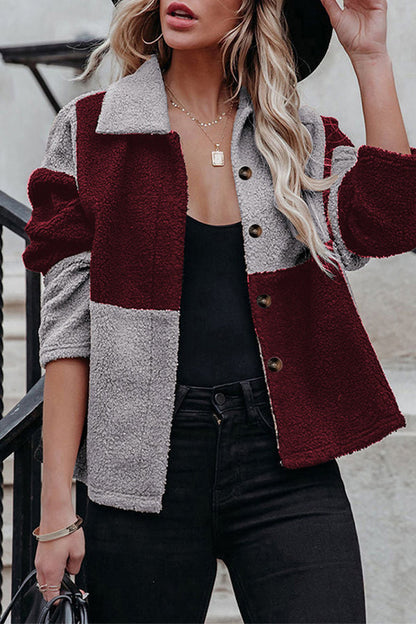 Veste tendance Color Block col contrastant