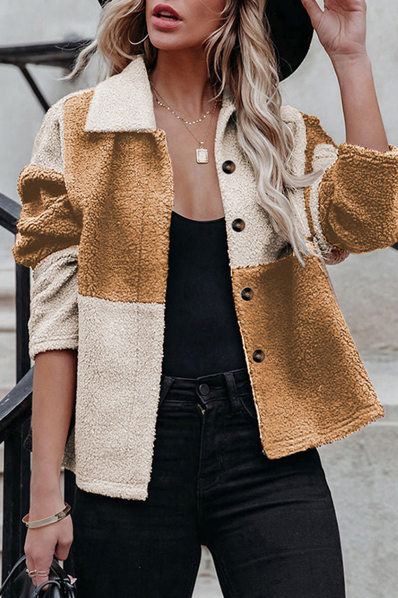 Veste tendance Color Block col contrastant