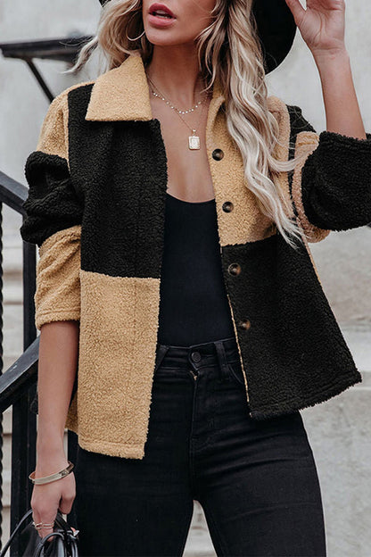 Veste tendance Color Block col contrastant