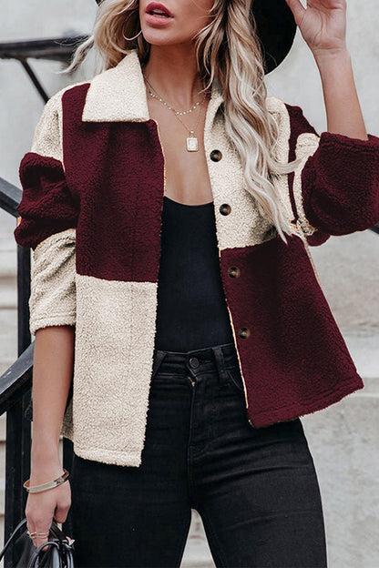 Veste tendance Color Block col contrastant