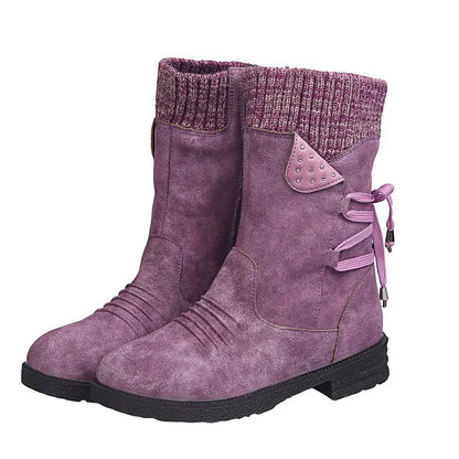 Bottes imperméables femme mi-mollet à fermeture éclair