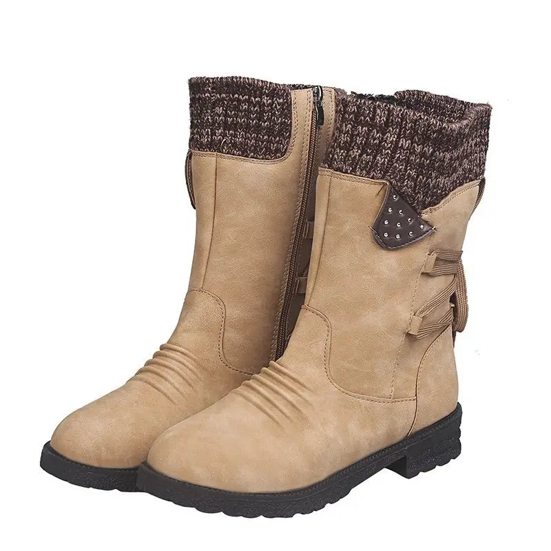 Bottes imperméables femme mi-mollet à fermeture éclair