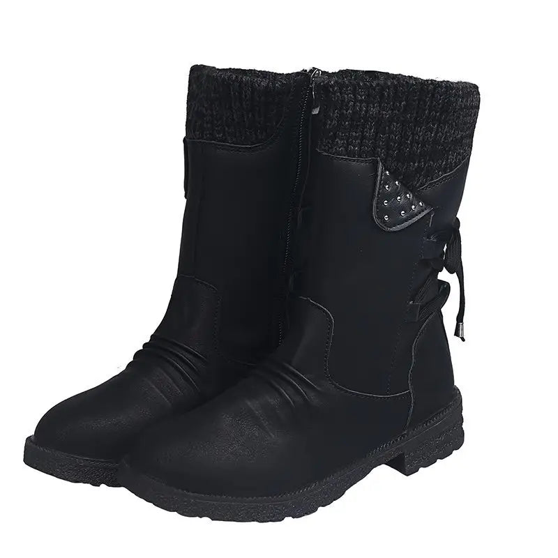 Bottes imperméables femme mi-mollet à fermeture éclair