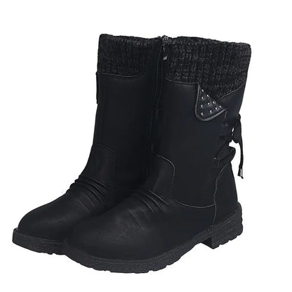 Bottes imperméables femme mi-mollet à fermeture éclair