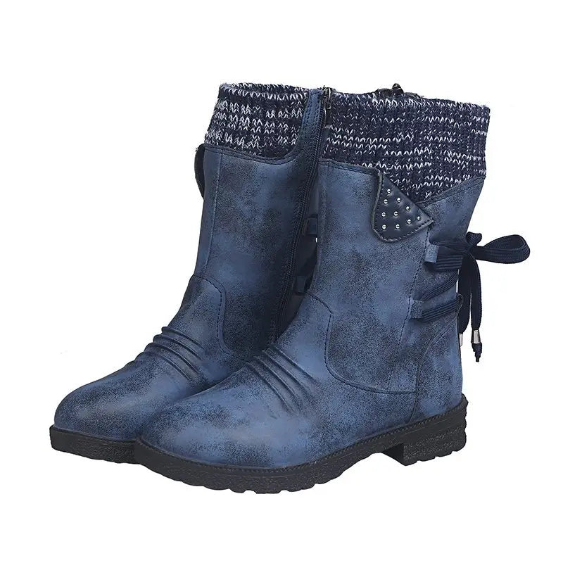 Bottes imperméables femme mi-mollet à fermeture éclair