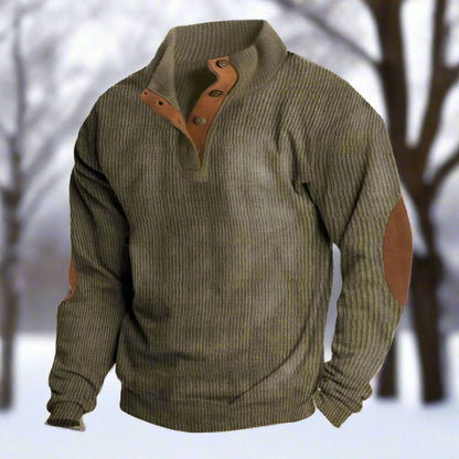 Stylischer Stehkragenpullover Wildleder Effekt - IdealeKleiden