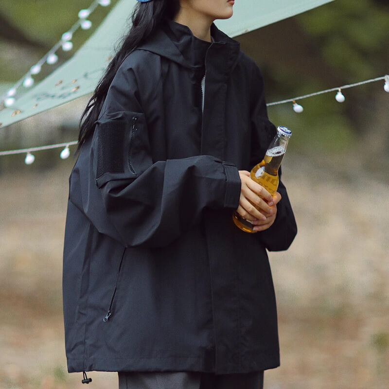Veste d'extérieur imperméable Coupe-vent Noir