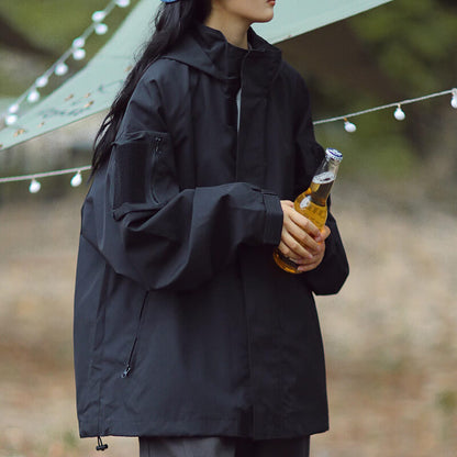 Veste d'extérieur imperméable Coupe-vent Noir