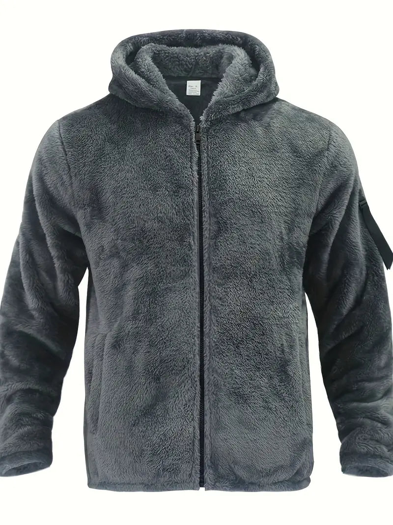 Veste d'hiver homme moelleuse à fermeture éclair
