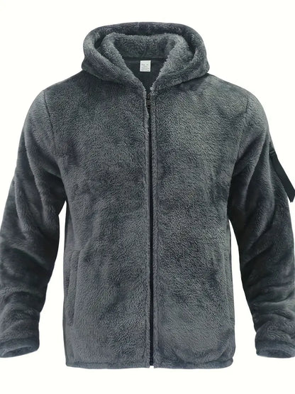 Veste d'hiver homme moelleuse à fermeture éclair