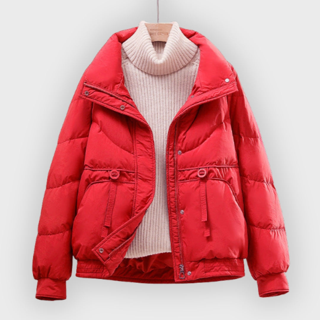 Warmes Winterkleid Pufferjacke Steppdesign - IdealeKleiden