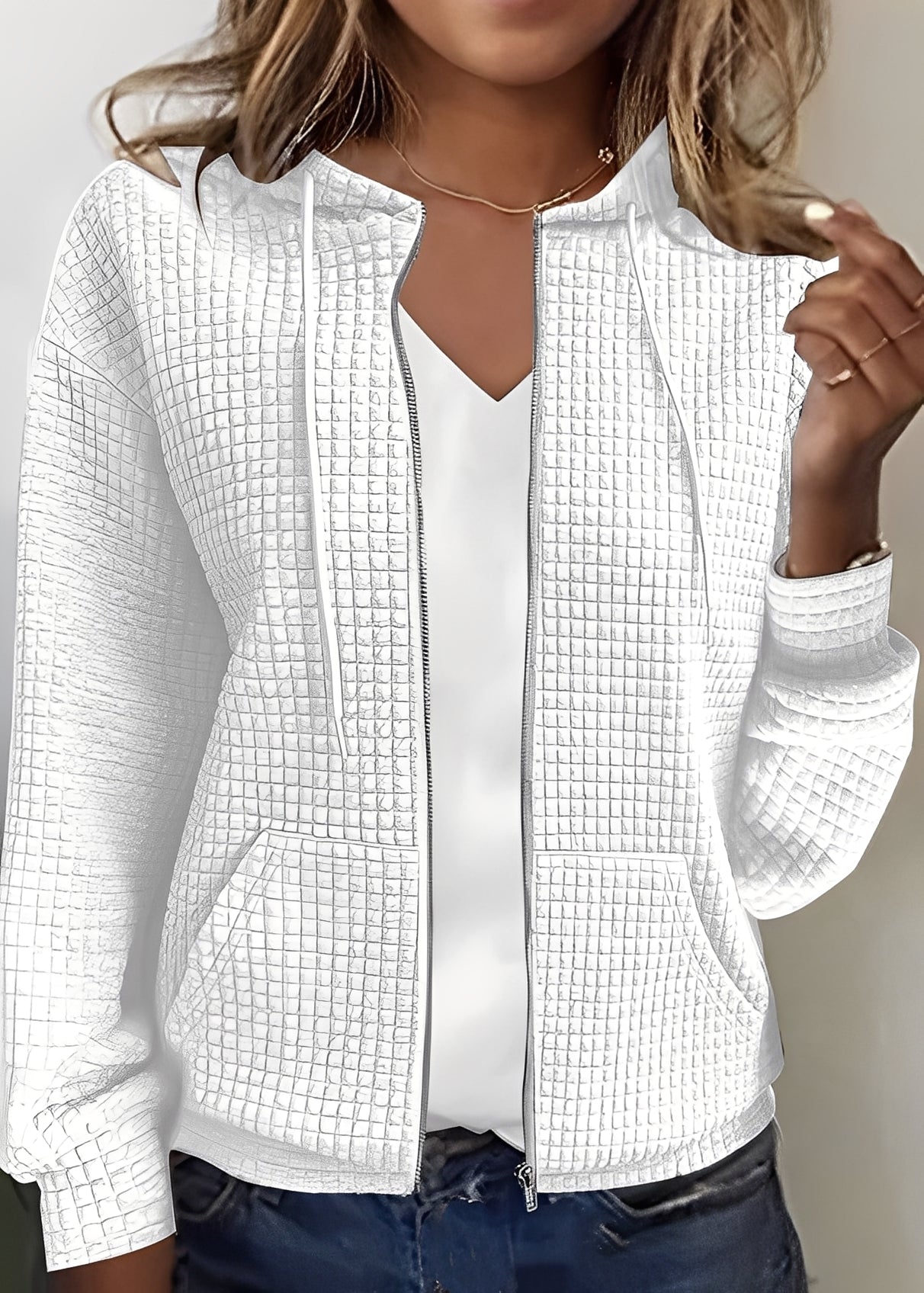 Cardigan femme mode capuche poches