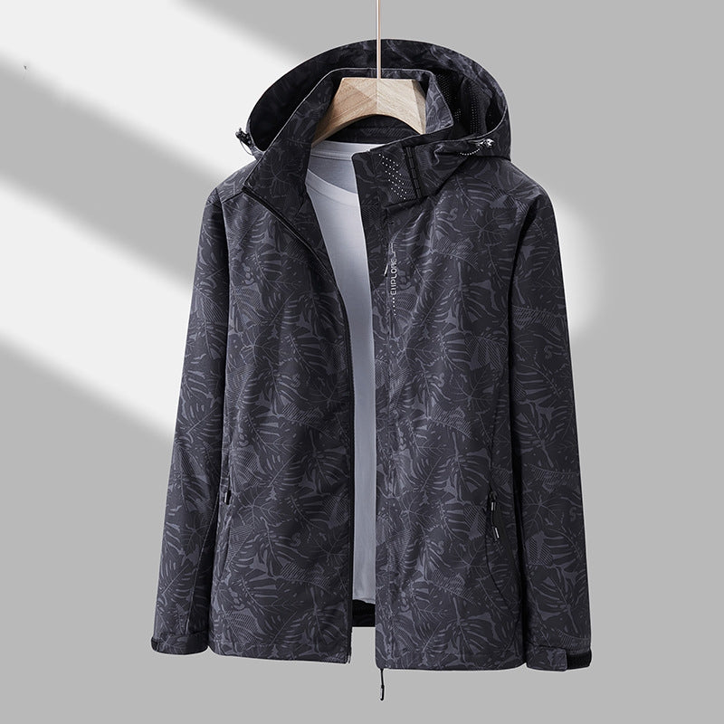 Veste d'extérieur élégante pour femme avec capuche à motifs