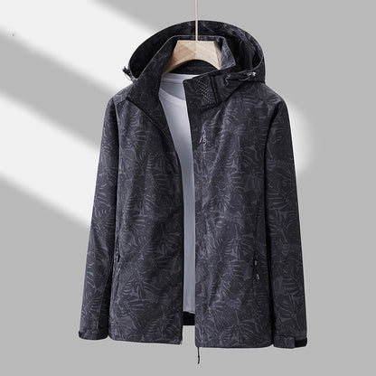 Veste d'extérieur élégante pour femme avec capuche à motifs