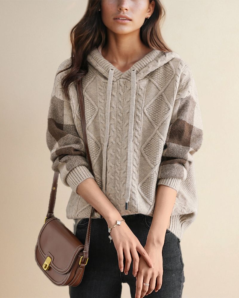 Sweat à capuche élégant en jacquard