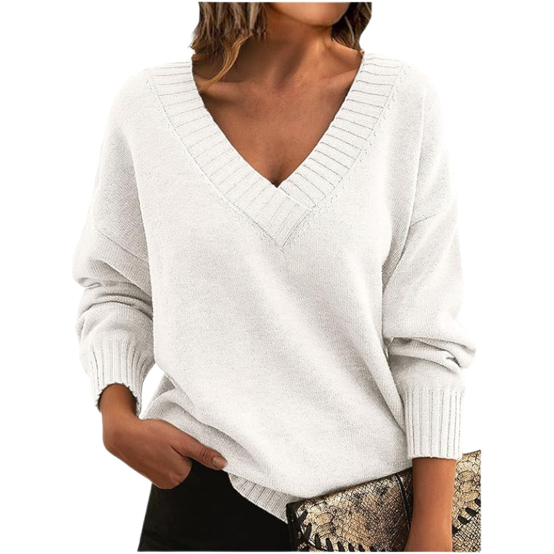 Pull col V élégant pour femmes