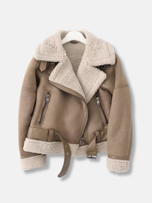 Wintermantel Damen Warm Faux-Fell-Futter - IdealeKleiden