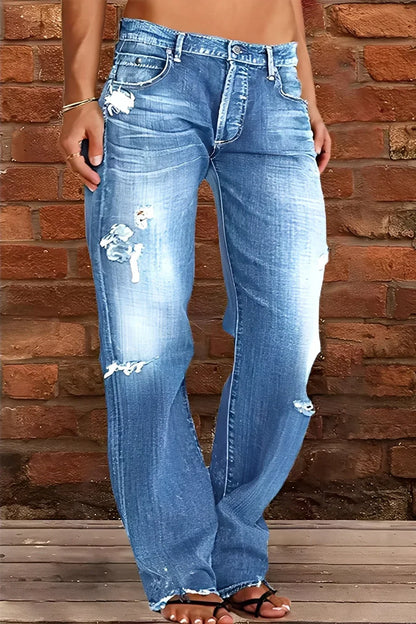 Jean classique taille basse pour femme