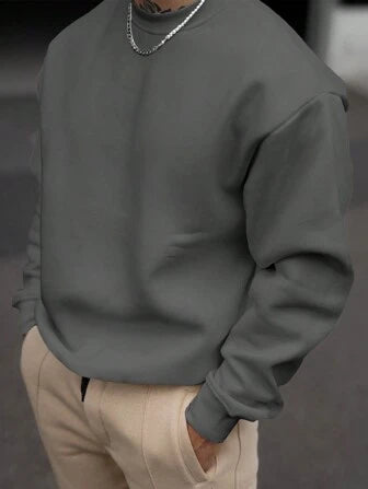 Sweat-shirt ras-du-cou confortable pour homme