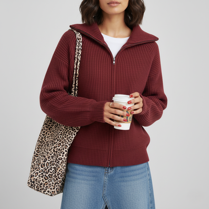 Cardigan stylé Slim Fit en maille côtelée