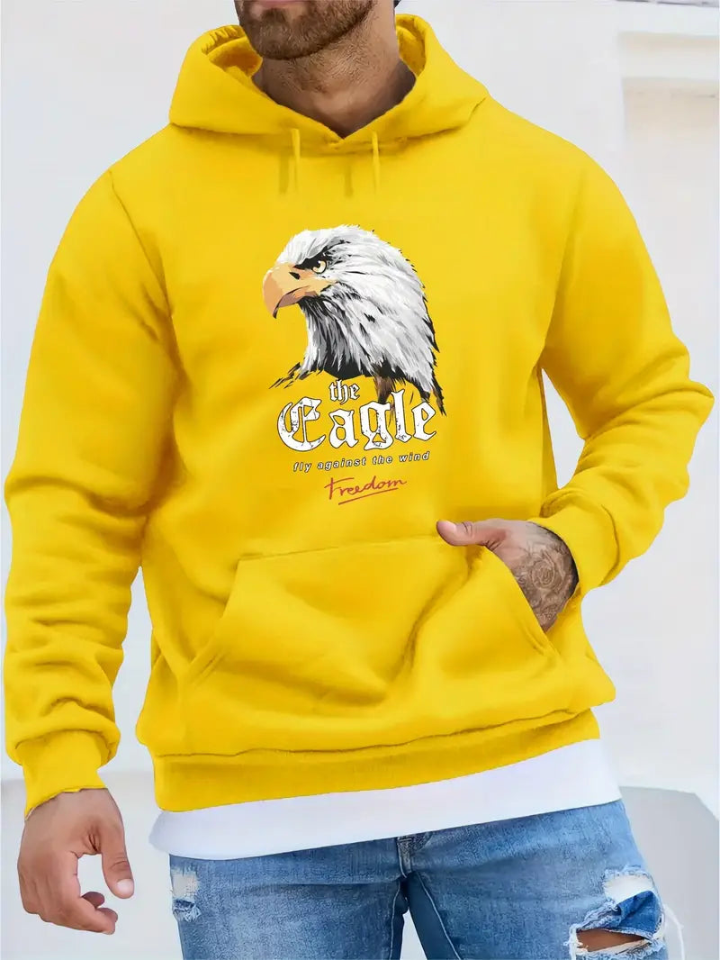 Sweatshirt à capuche homme motif aigle tendance