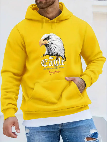 Sweatshirt à capuche homme motif aigle tendance