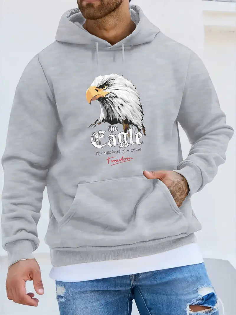 Sweatshirt à capuche homme motif aigle tendance