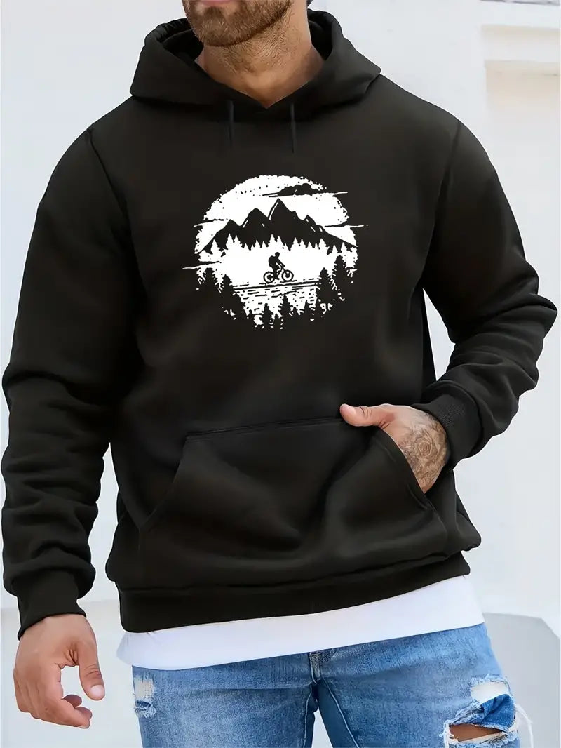 Sweat à capuche motard cool pour homme, style streetwear