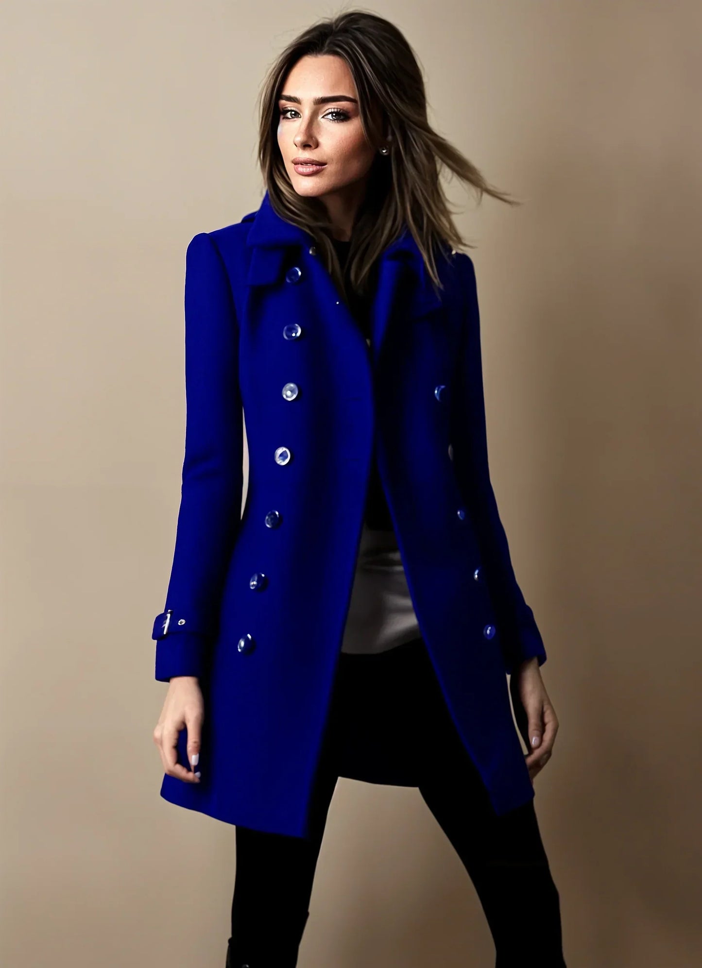 Élégante veste d'hiver pour femme style trench-coat