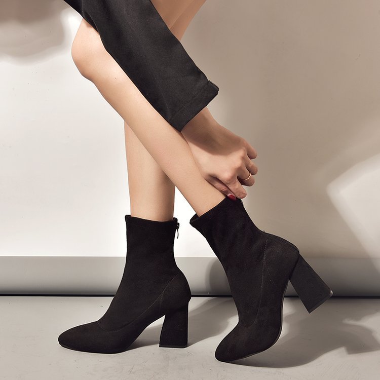 Damen Stiefeletten Hoch Hacken Elegantes Design - IdealeKleiden