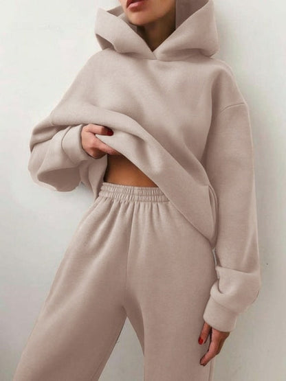 Ensemble pull à capuche chaud d'hiver