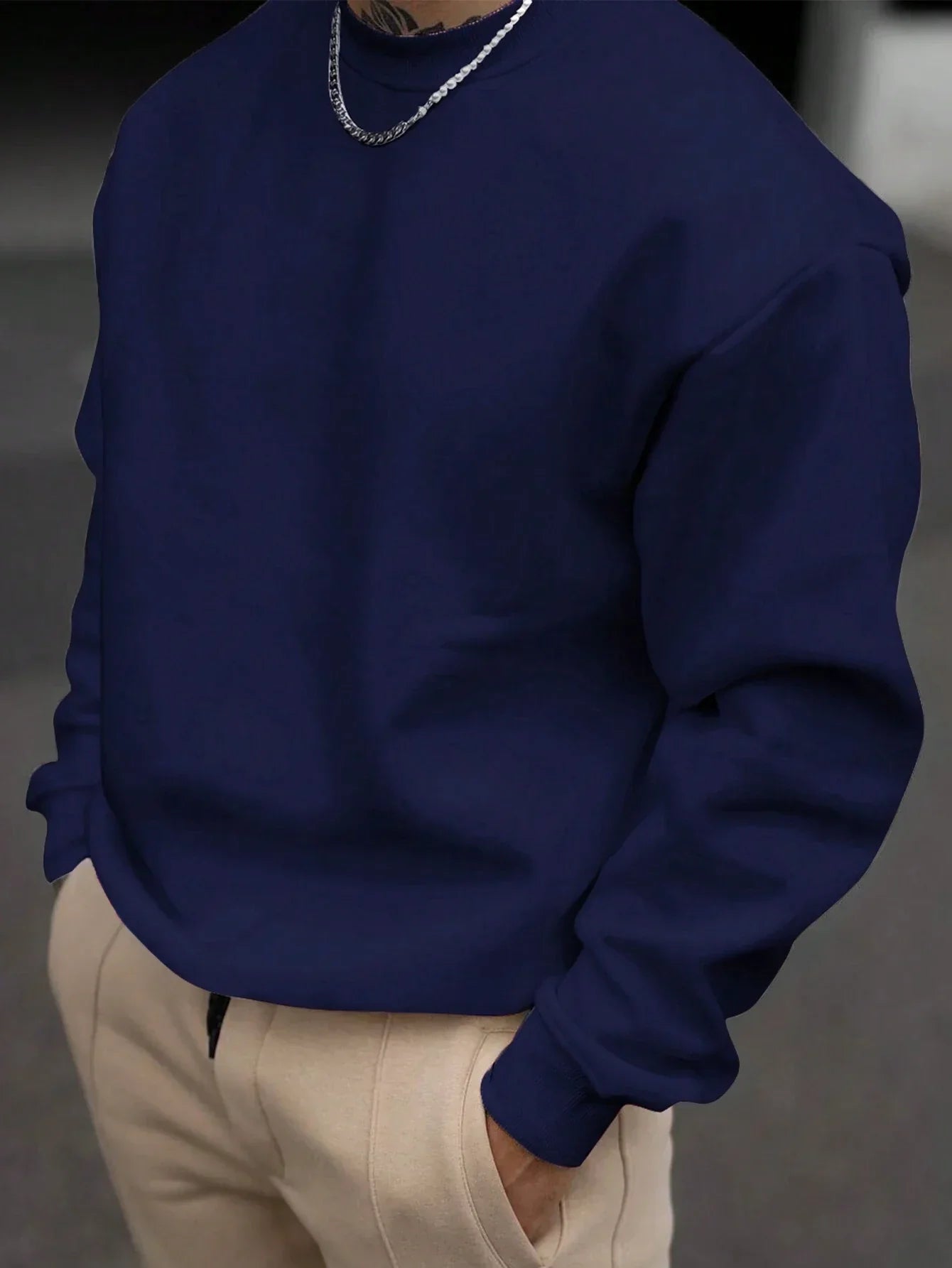 Bequemes Herren Sweatshirt Rundhals - IdealeKleiden