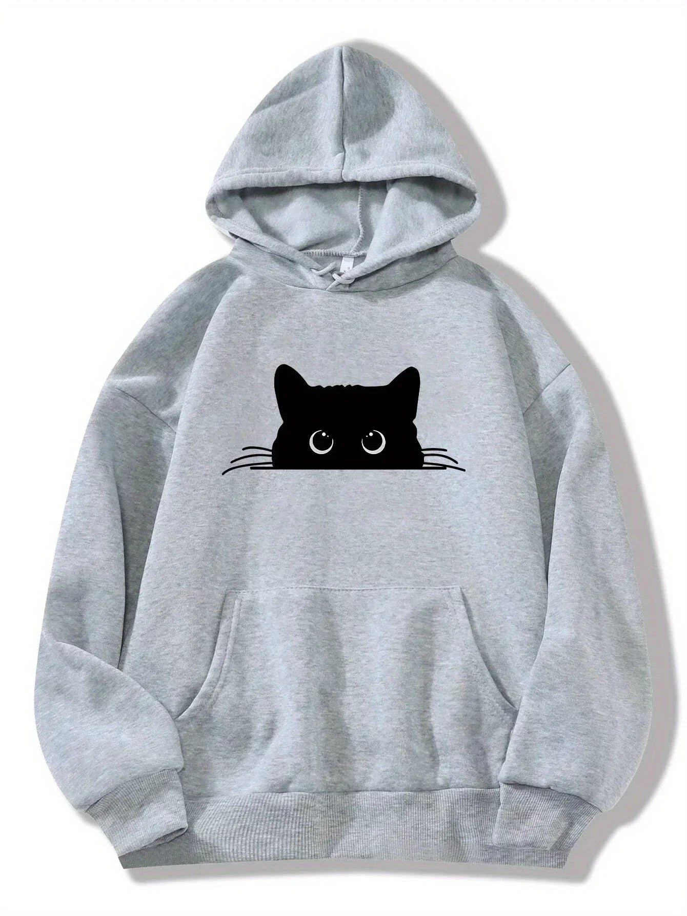 Sweat à capuche douillet motif chat