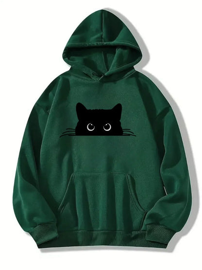 Sweat à capuche douillet motif chat