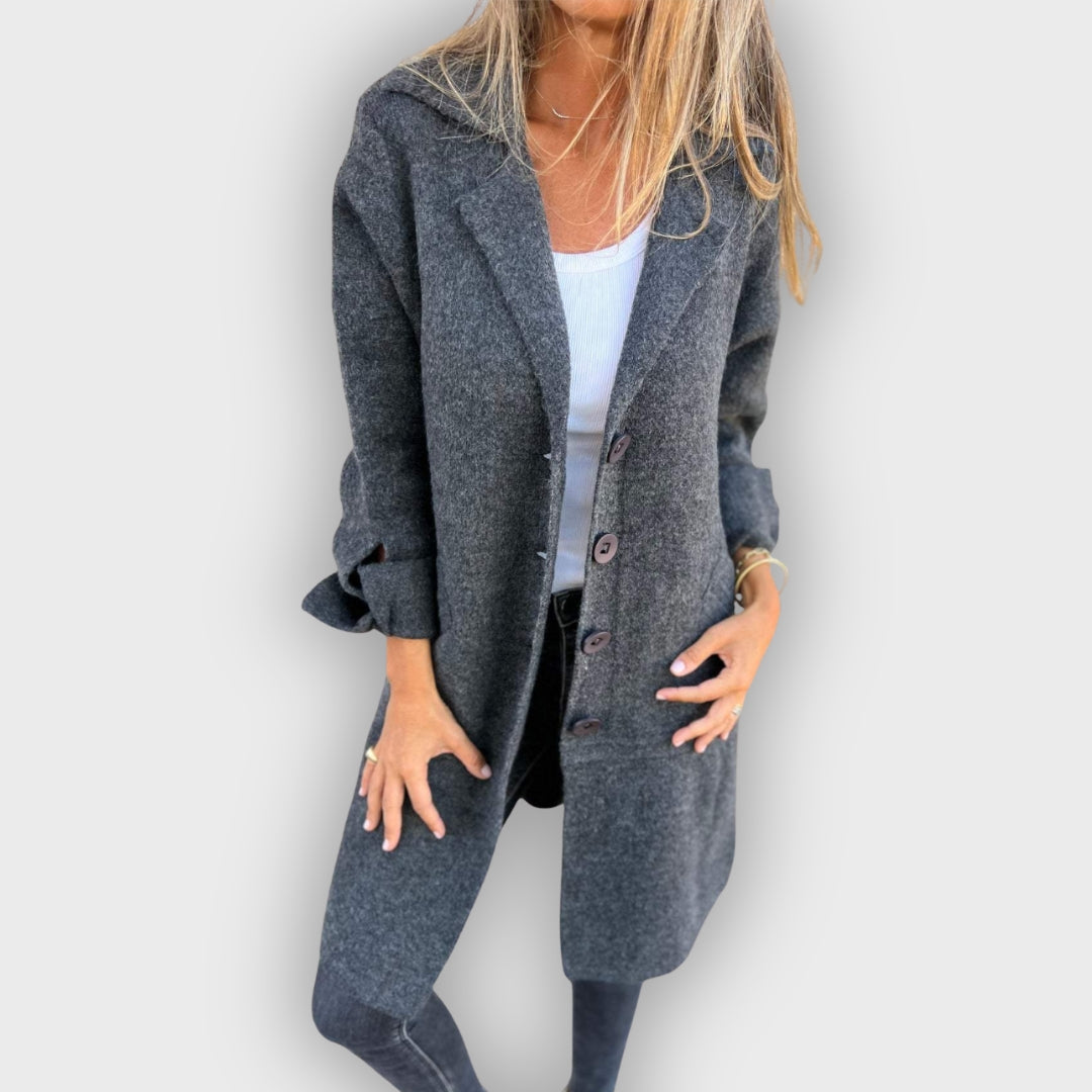 Manteau long élégant Revers moderne