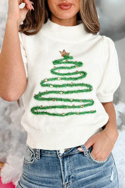 Pull de Noël femme motif à paillettes original