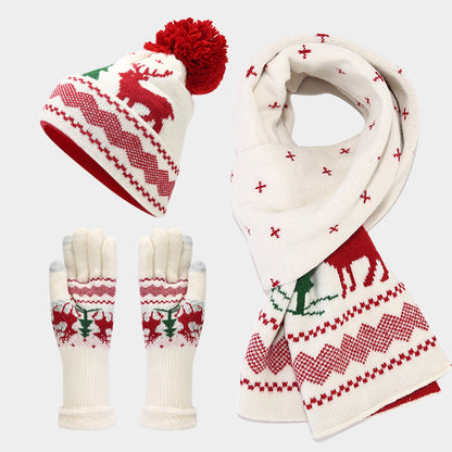 Ensemble d'accessoires de Noël : Renne Bonnet Écharpe Gants