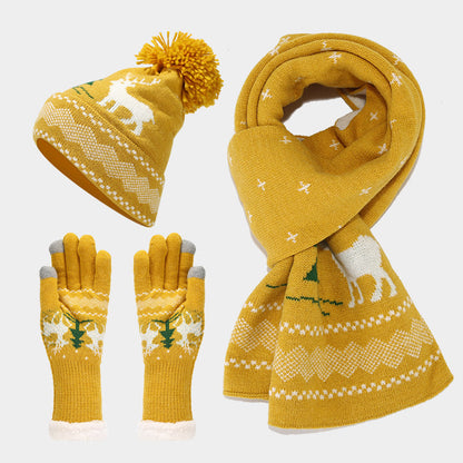 Ensemble d'accessoires de Noël : Renne Bonnet Écharpe Gants