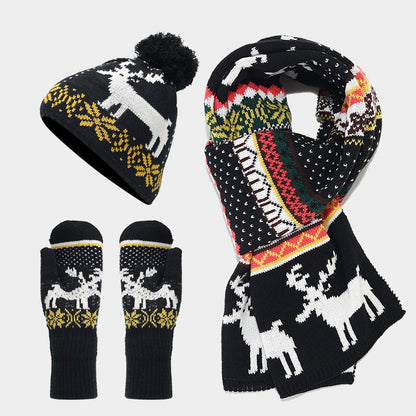 Ensemble d'accessoires de Noël : Renne Bonnet Écharpe Gants