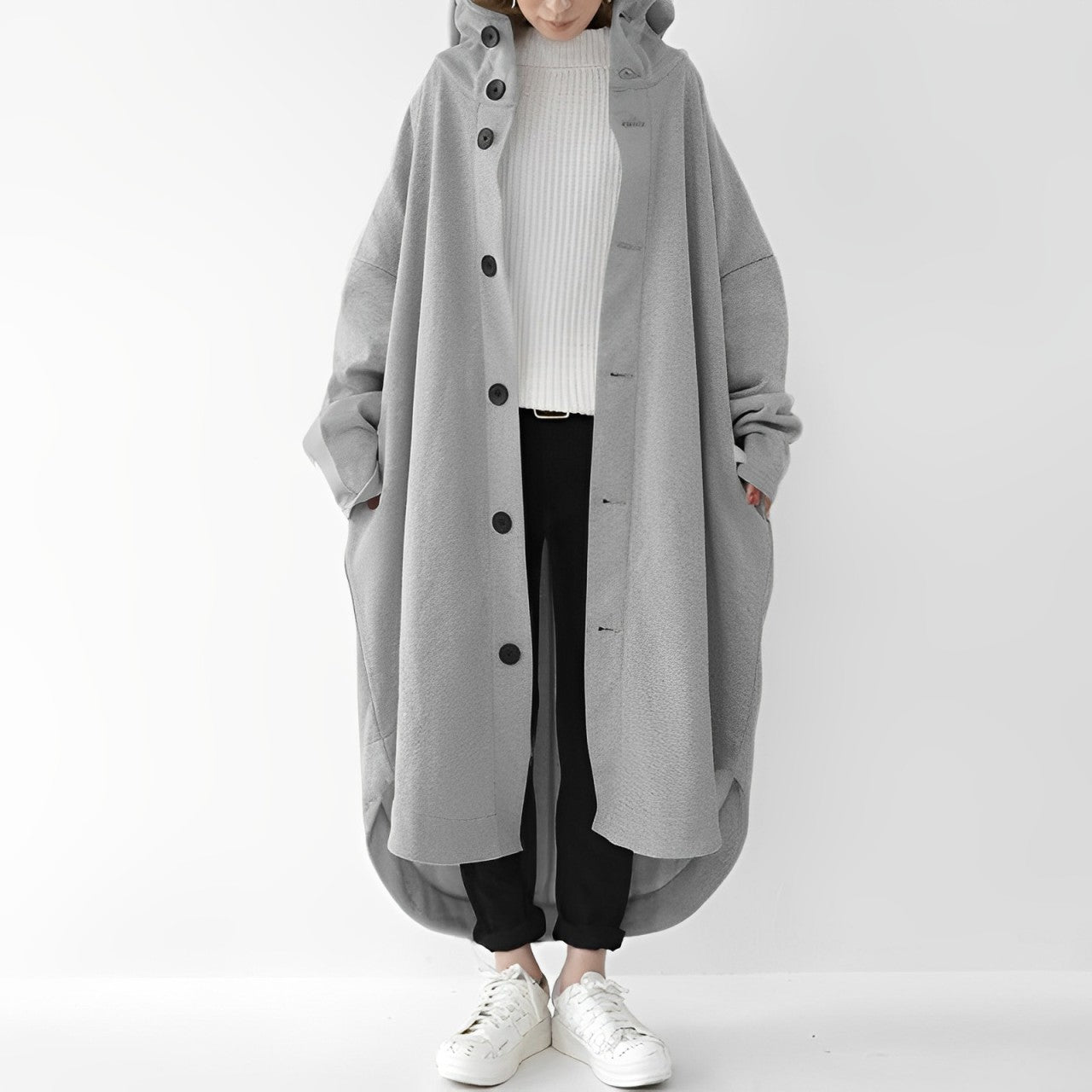 Trench-coat long pratique pour femme