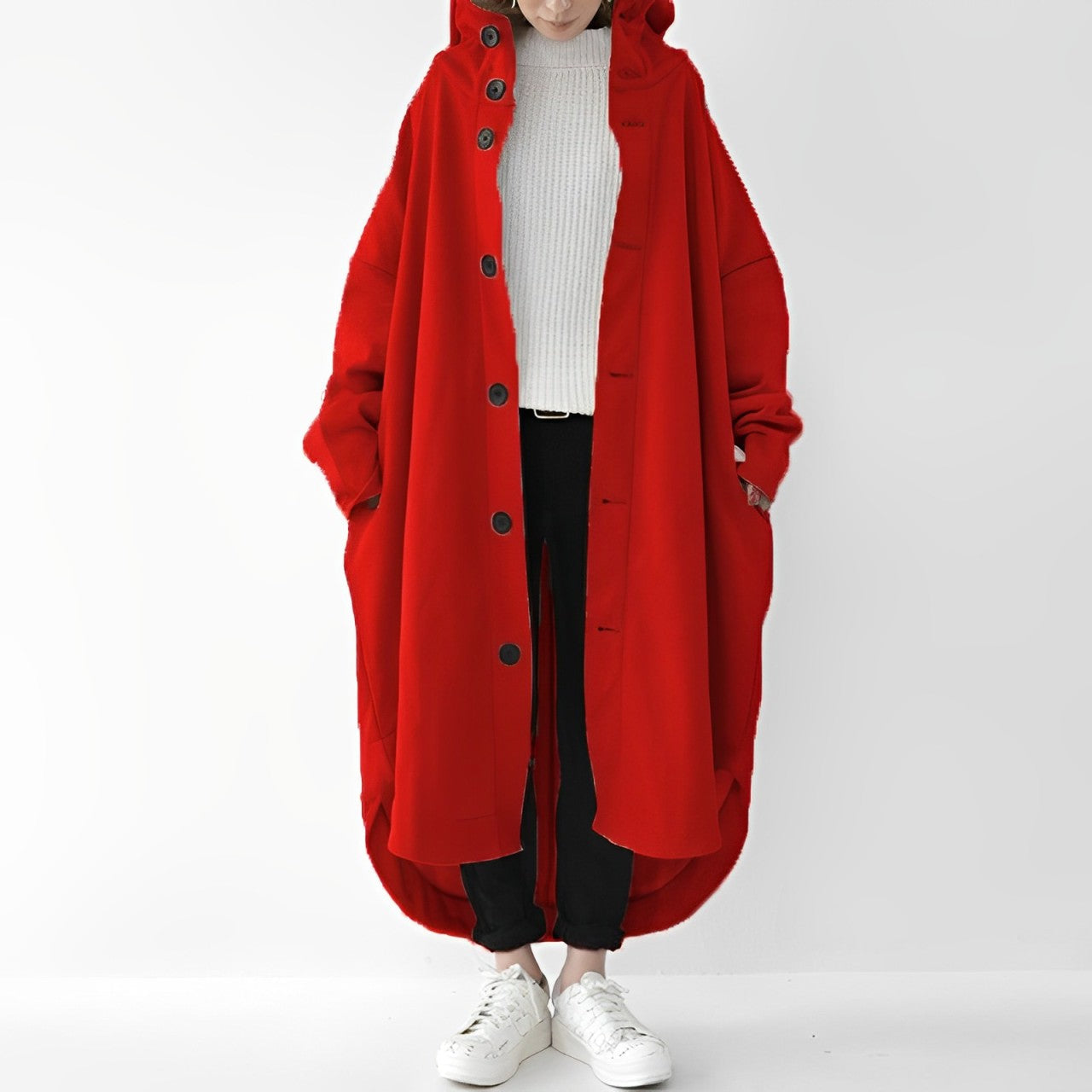 Trench-coat long pratique pour femme
