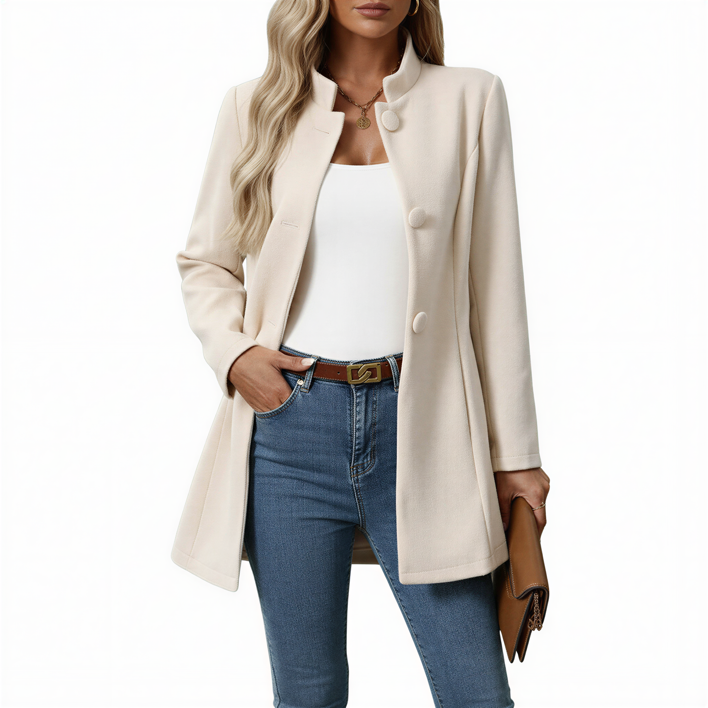 Manteau d'hiver femme coupe trapèze tendance