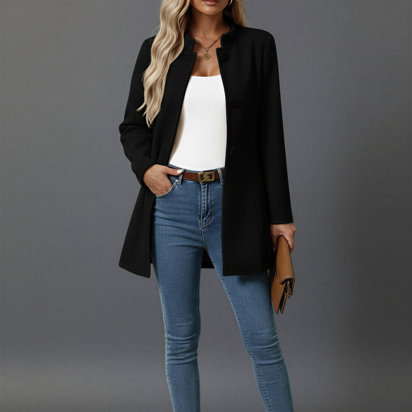 Manteau d'hiver femme coupe trapèze tendance