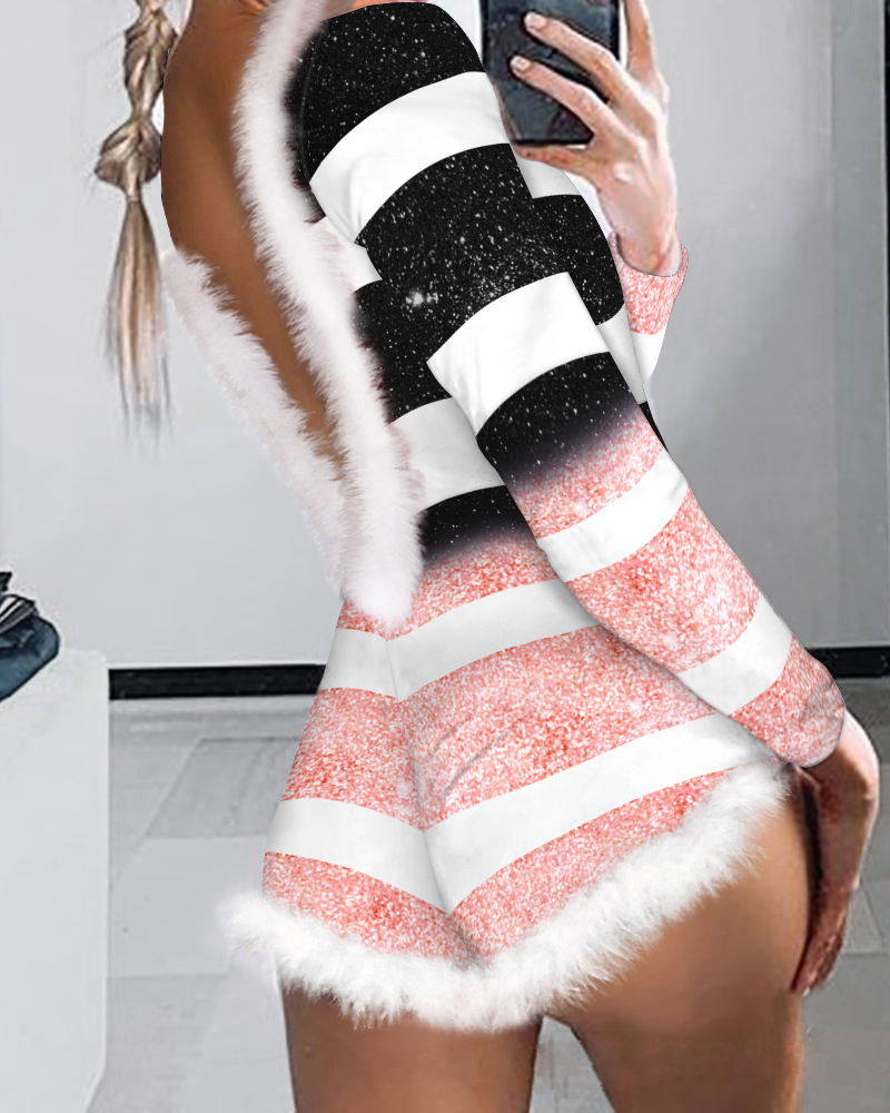 Body de Noël : Combinaison short sexy à motifs floraux